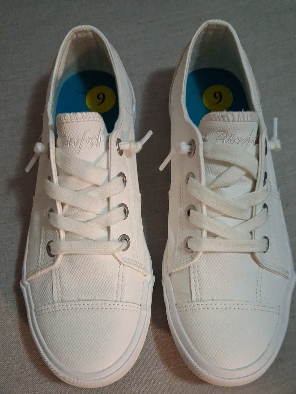 Blowfish White Canvas Lace-Up Sneakers